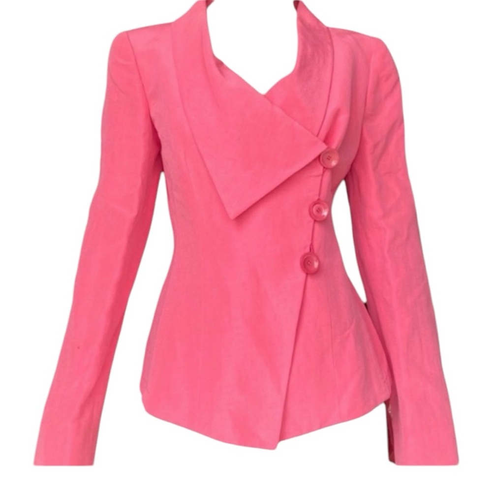 Armani Collezioni Pink Silk Blend Blazer Jacket Size 2 Excellent Condition